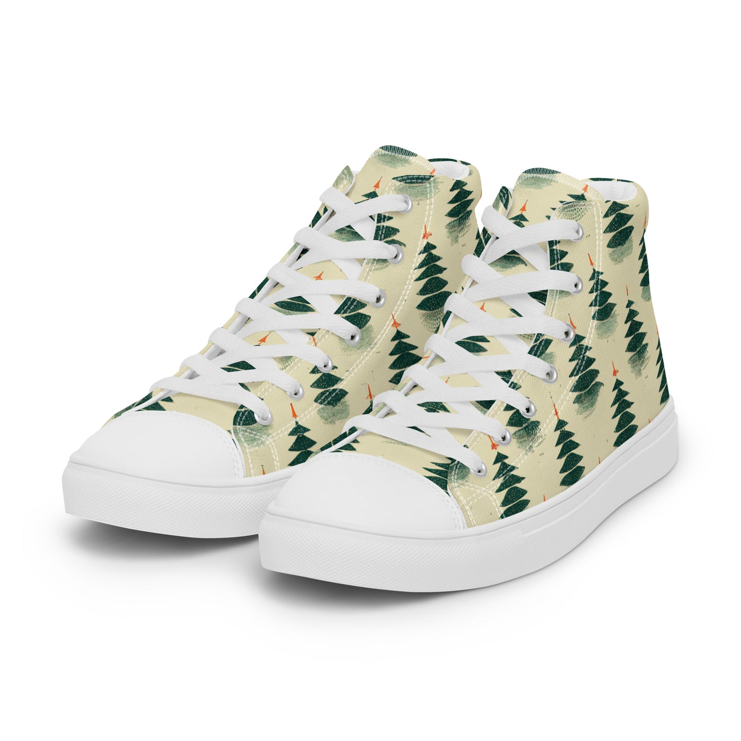 Merry Pine Parade Men’s high top canvas shoes