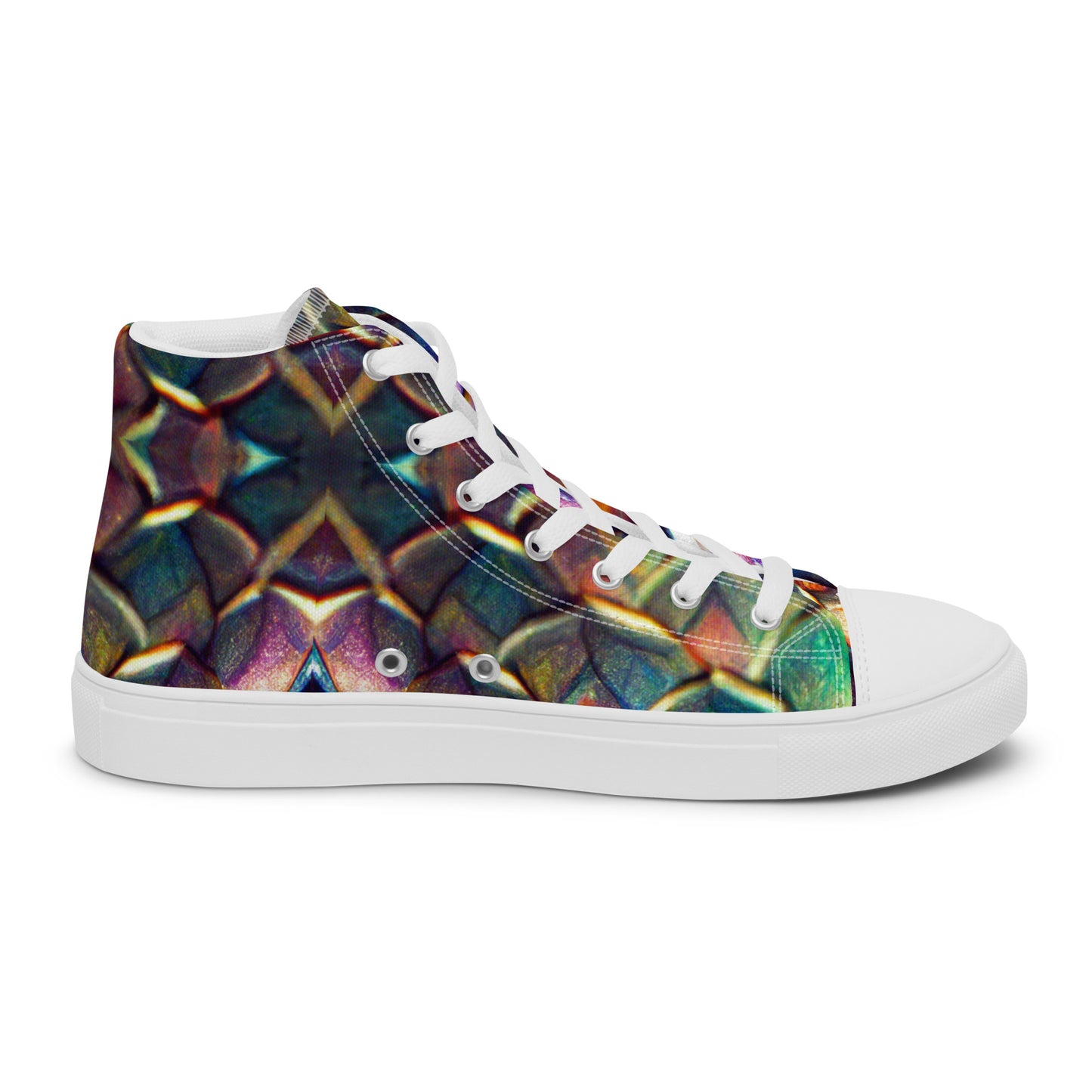 Margonithia, the Glittering Rainbow Sovereign Men’s high top canvas shoes