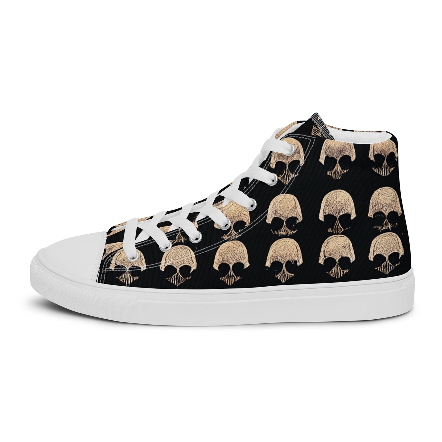 Skulls Grid Men’s high top canvas shoes