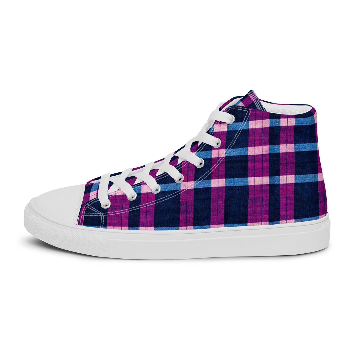 Royal Highlander Plaid Men’s high top canvas shoes