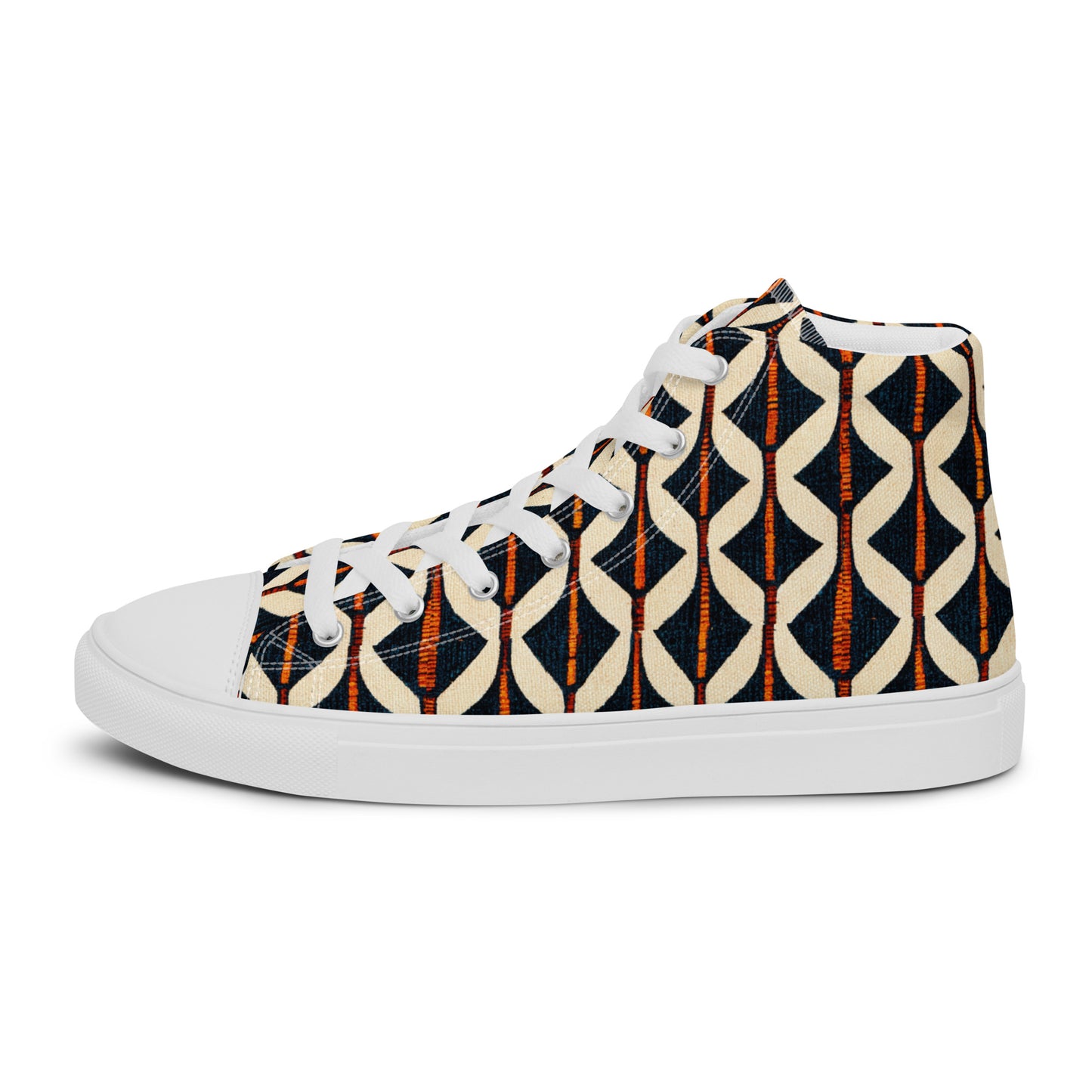 Tribal Tones in Harmony Men’s high top canvas shoes