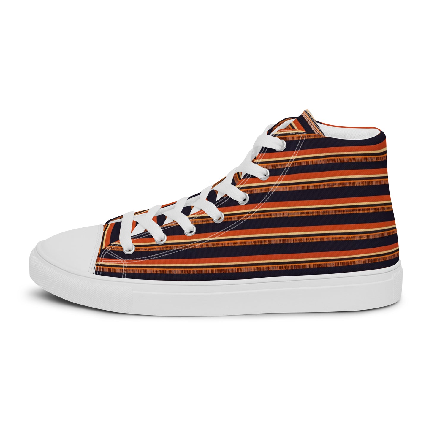 Savanna Sunset Stitches Men’s high top canvas shoes