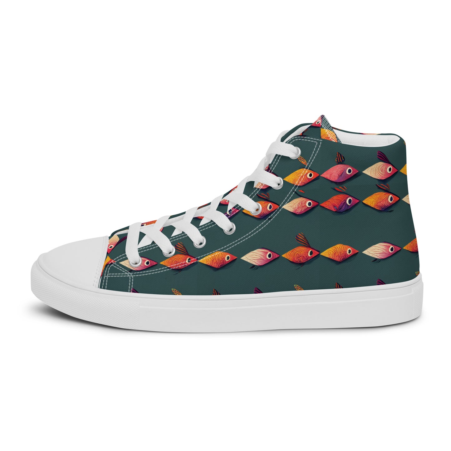 Brilliant Fish Brigade Men’s high top canvas shoes