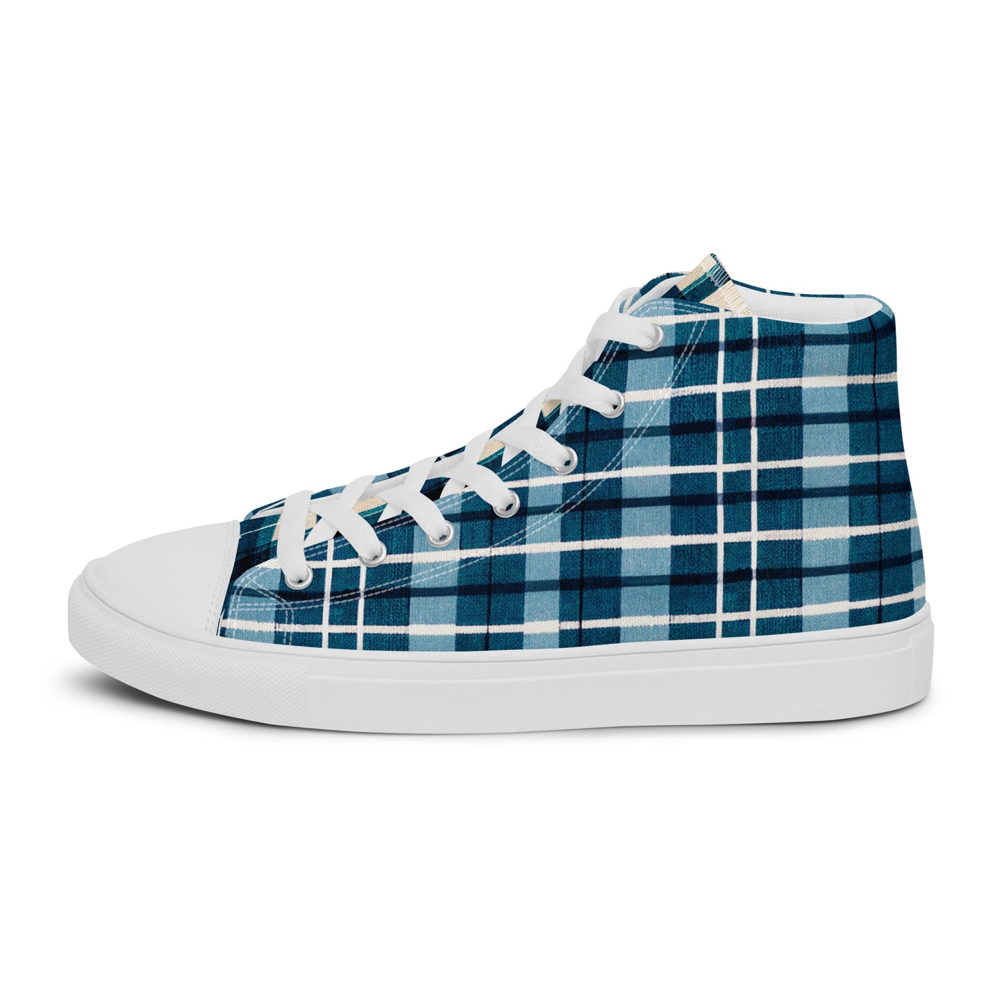 Scotsman’s Skyward Plaid Men’s high top canvas shoes