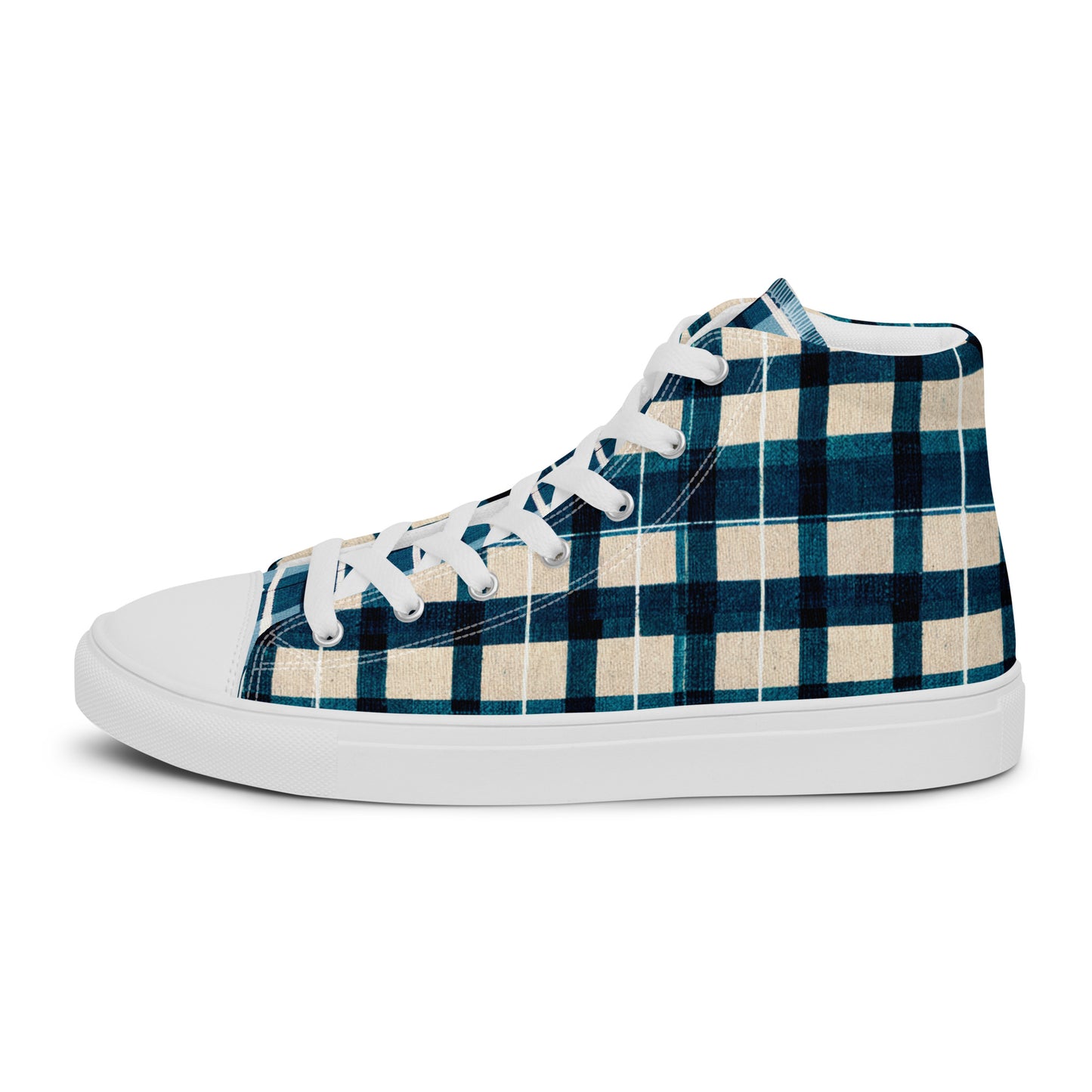 Frosty Glen Plaid Men’s high top canvas shoes