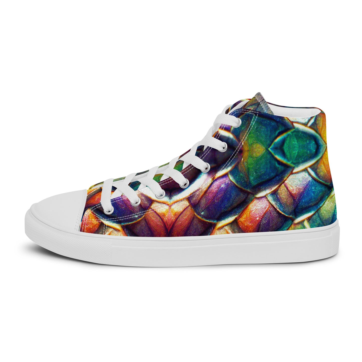 Margonithia, the Glittering Rainbow Sovereign Men’s high top canvas shoes