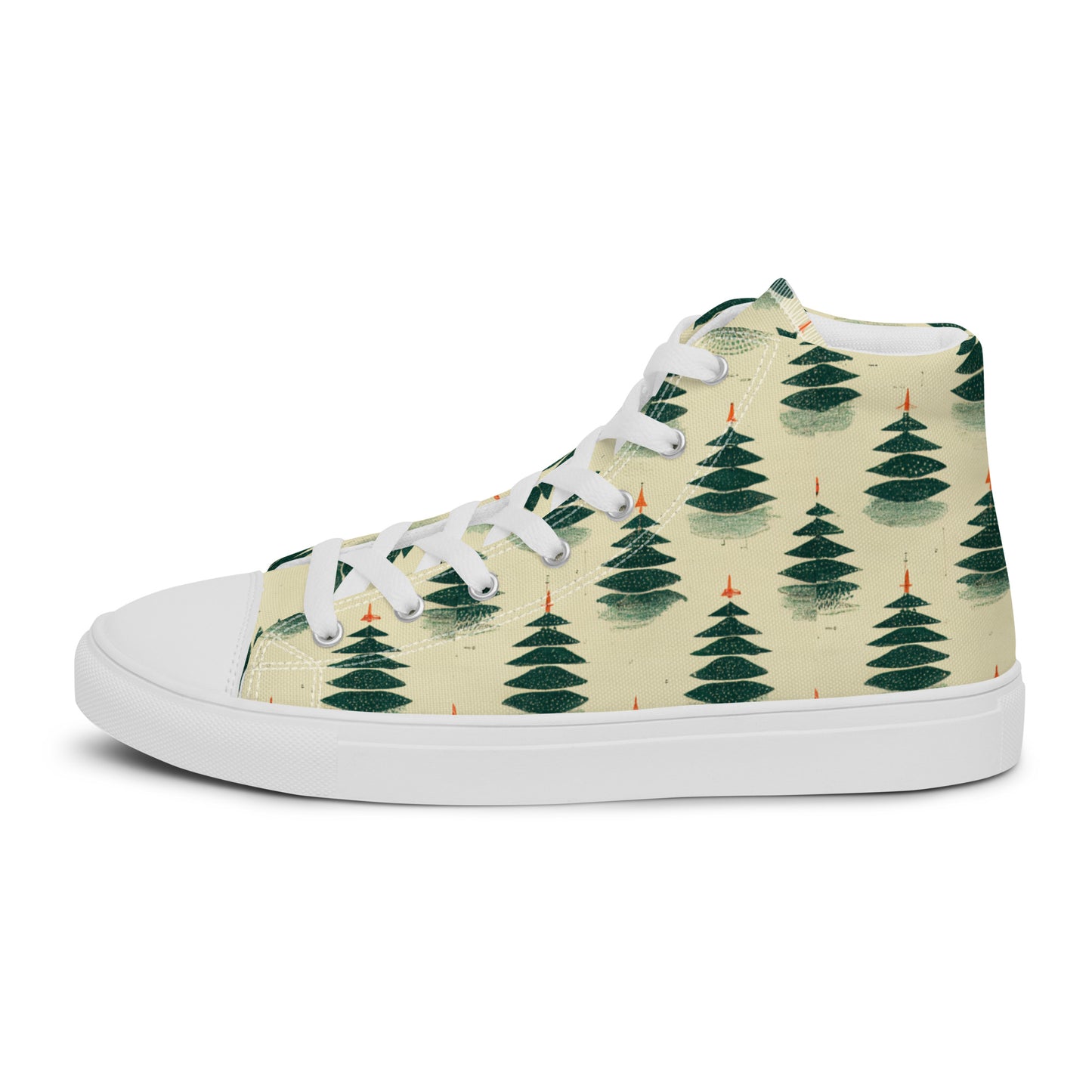 Merry Pine Parade Men’s high top canvas shoes