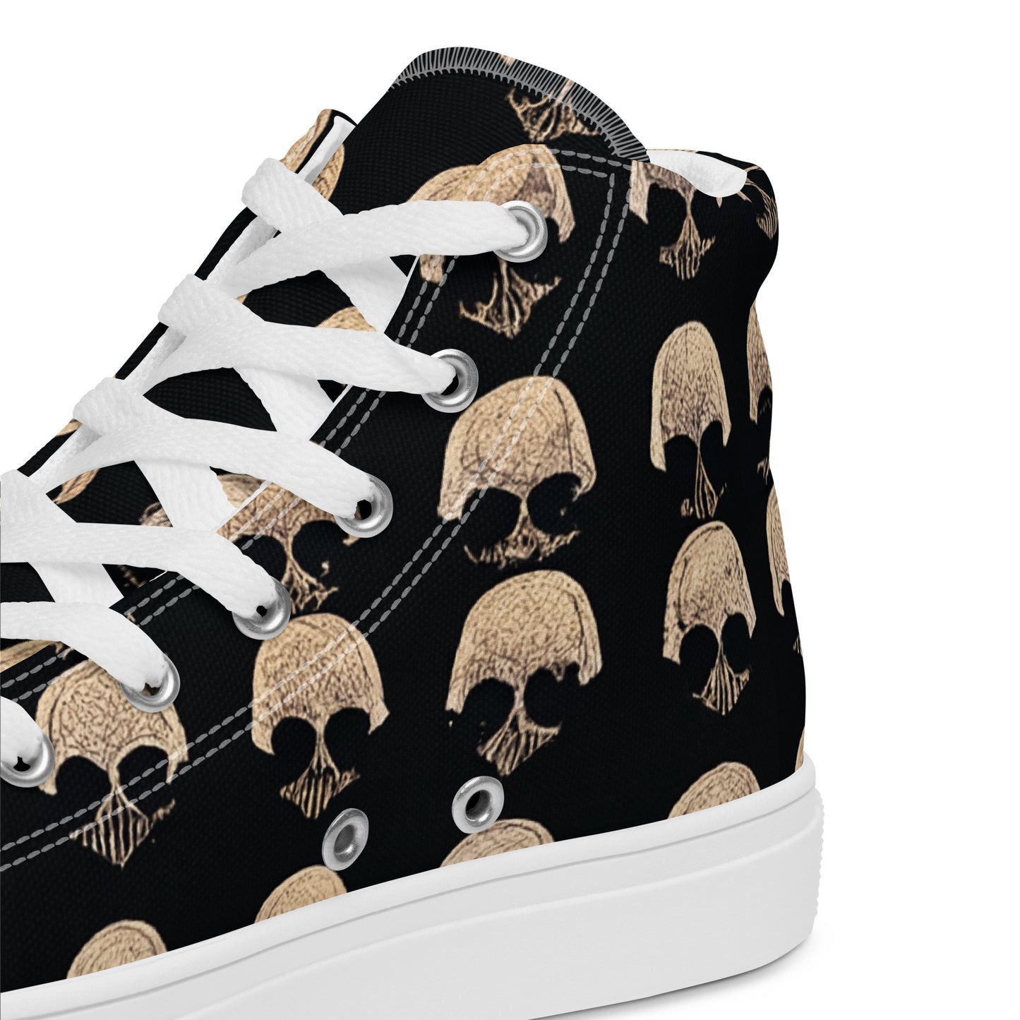 Skulls Grid Men’s high top canvas shoes