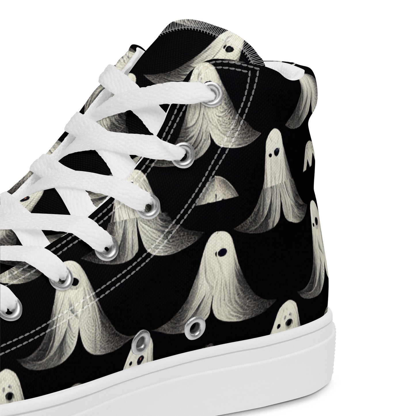 Ghostly Illusions Men’s high top canvas shoes