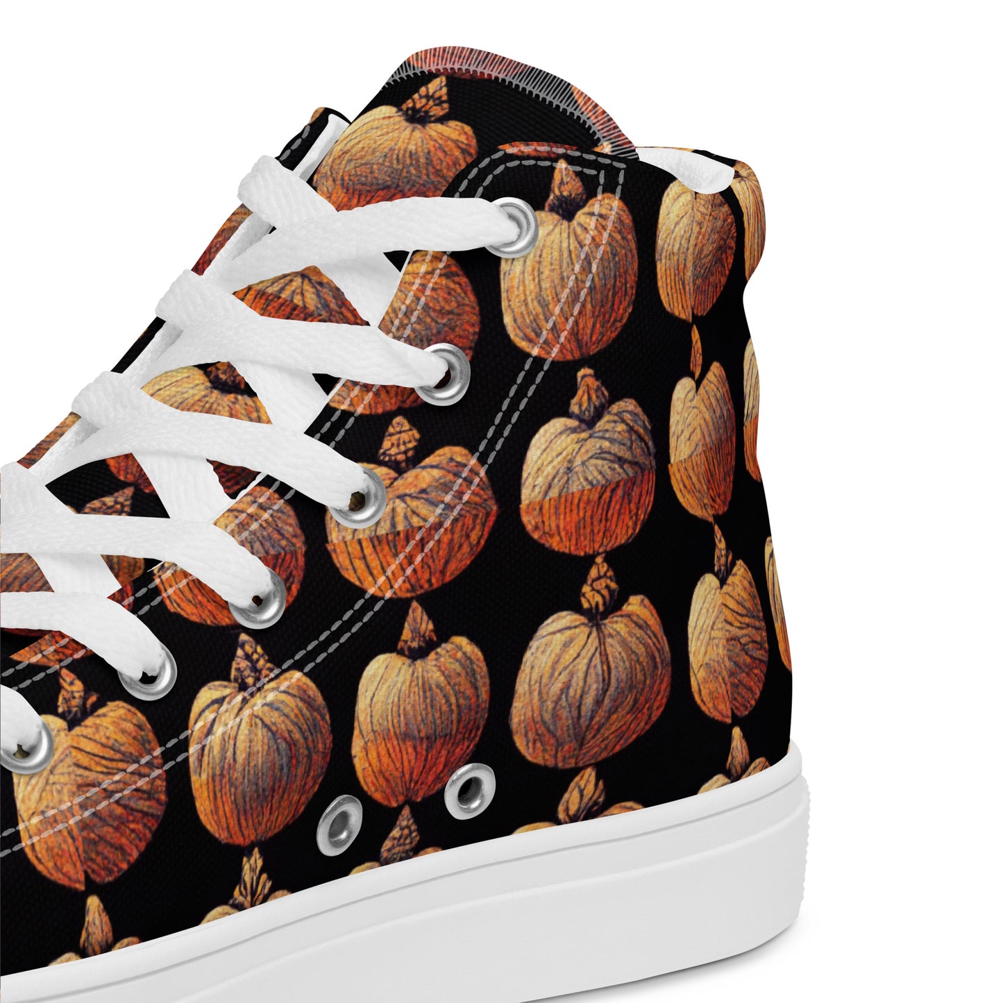 Pumpkin Spice Men’s high top canvas shoes