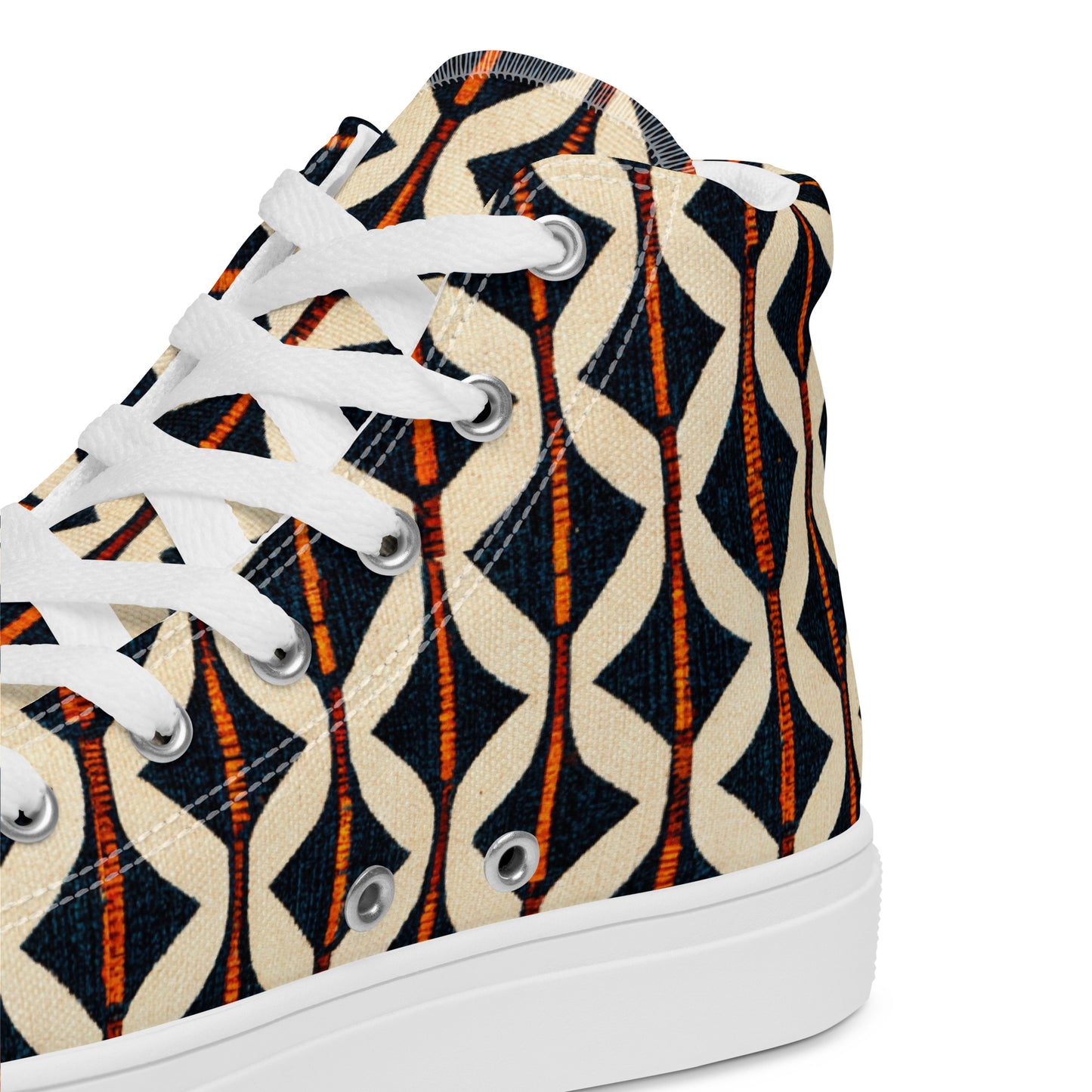 Tribal Tones in Harmony Men’s high top canvas shoes