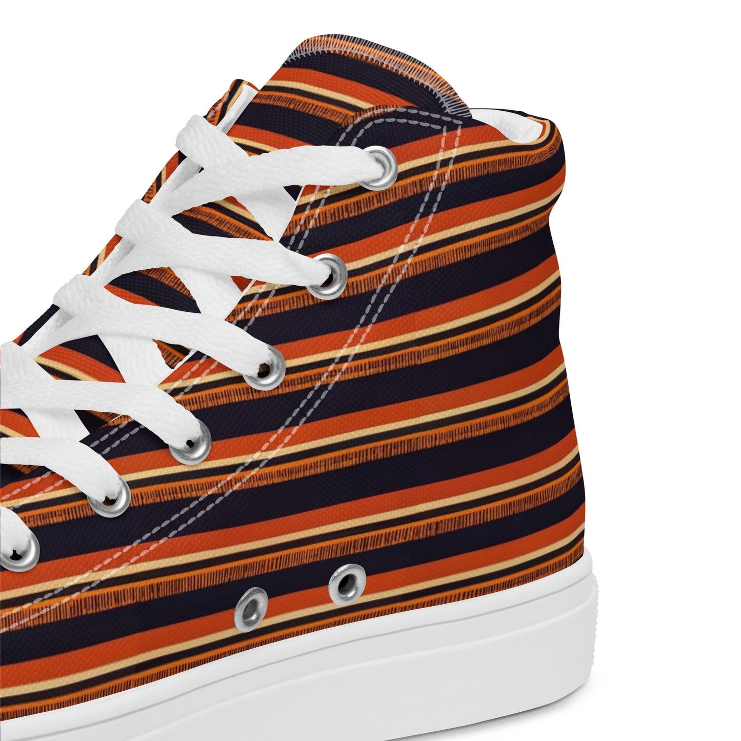 Savanna Sunset Stitches Men’s high top canvas shoes