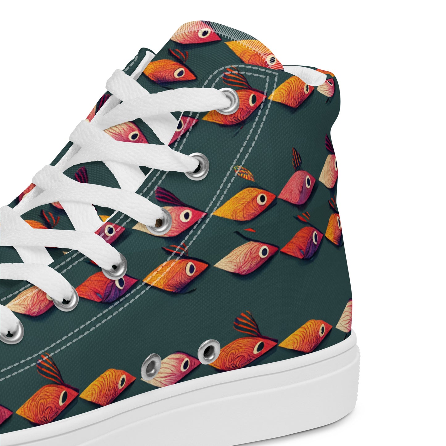 Brilliant Fish Brigade Men’s high top canvas shoes