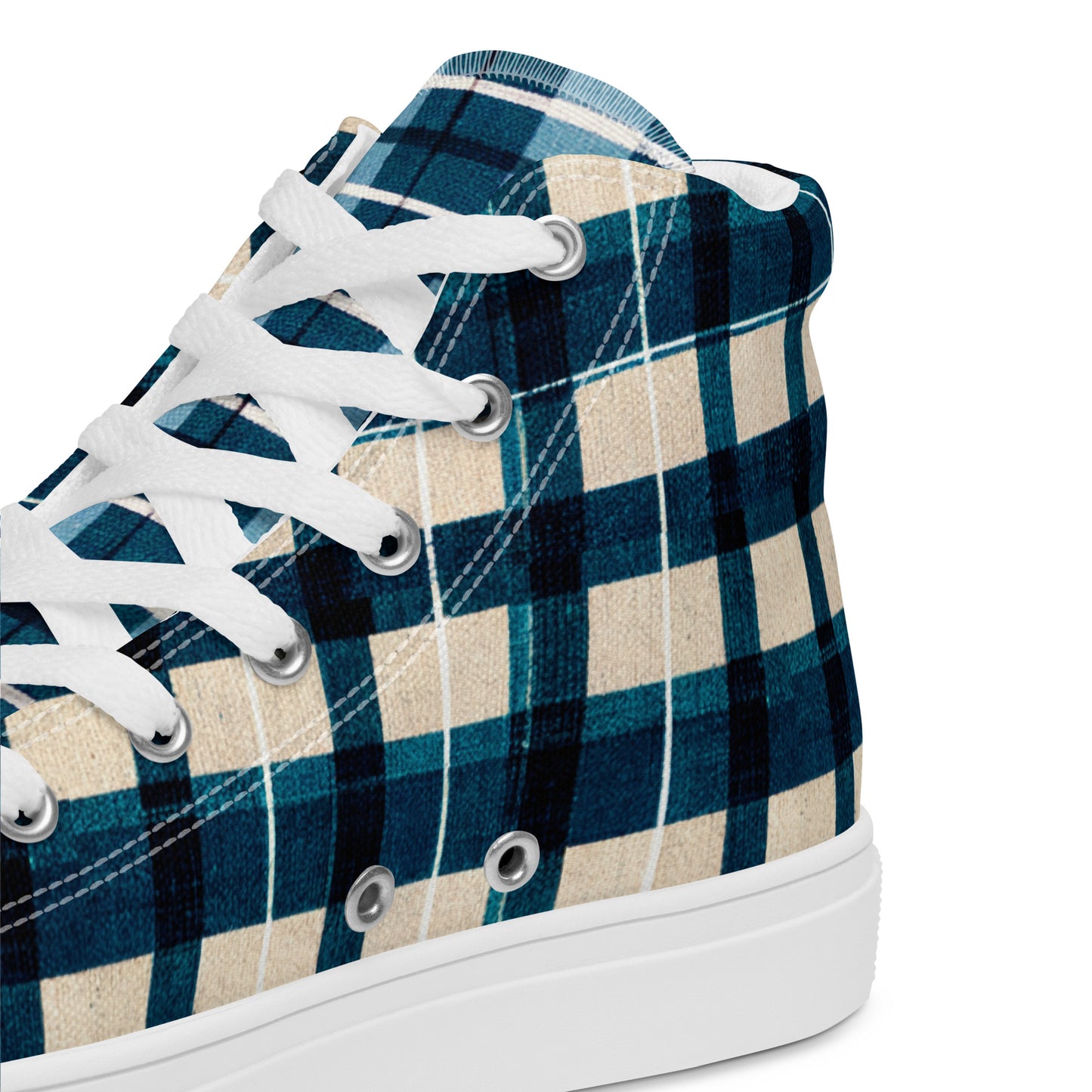 Frosty Glen Plaid Men’s high top canvas shoes