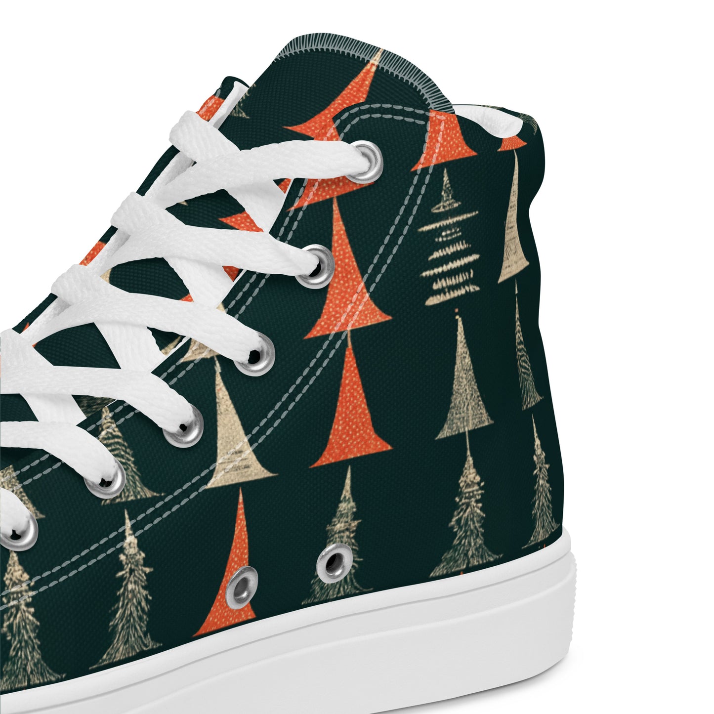 Holiday Tree Symphony Men’s high top canvas shoes