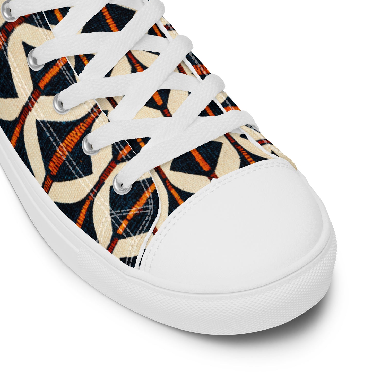 Tribal Tones in Harmony Men’s high top canvas shoes