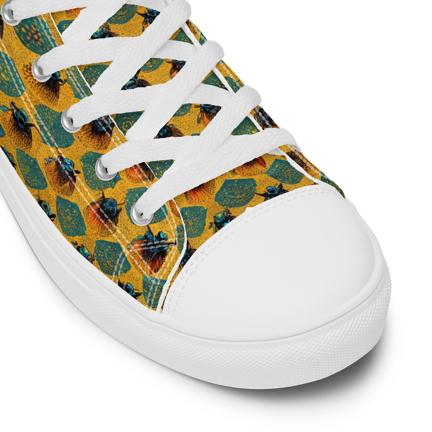 Honeycomb Whispers Men’s high top canvas shoes