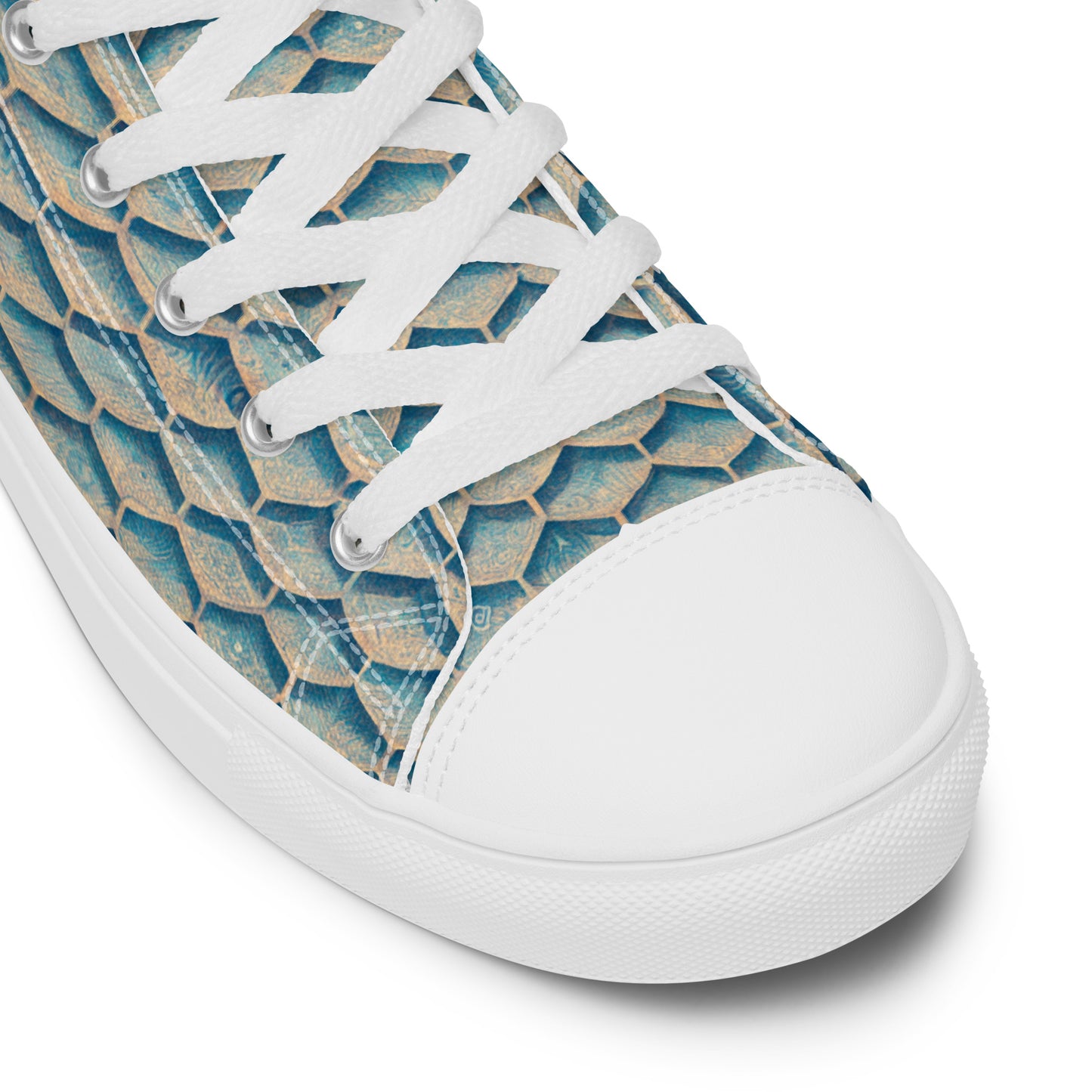 Seafoam Scales Men’s high top canvas shoes