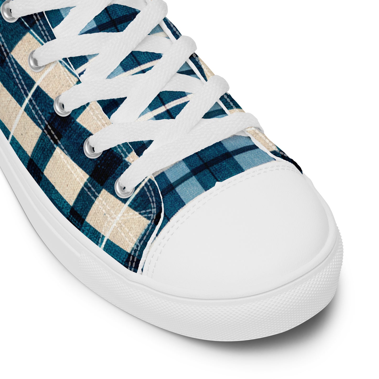 Frosty Glen Plaid Men’s high top canvas shoes