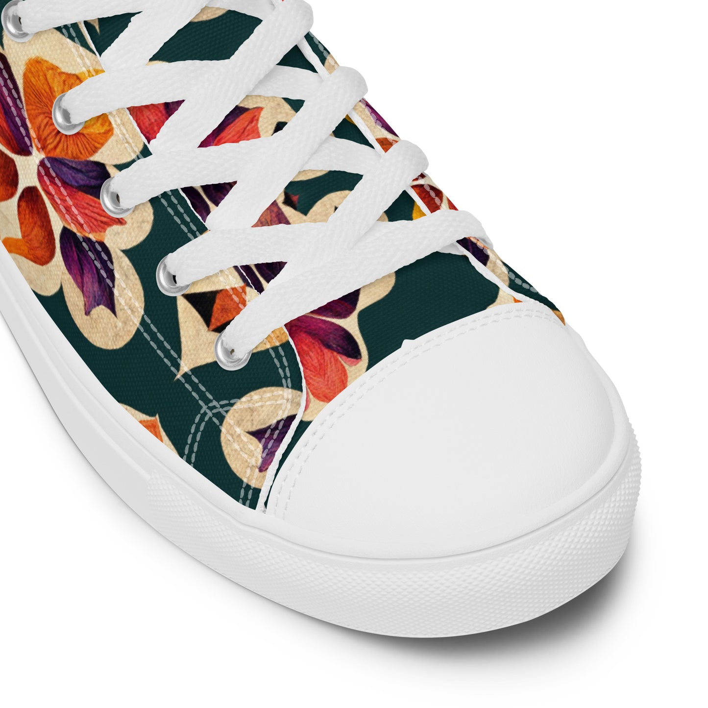 Ifrane’s Rainbow Blossoms Men’s high top canvas shoes