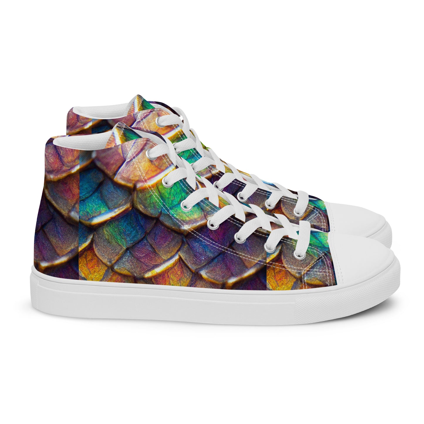 Joannesong, the Prismatic Wilderness Muse Men’s high top canvas shoes