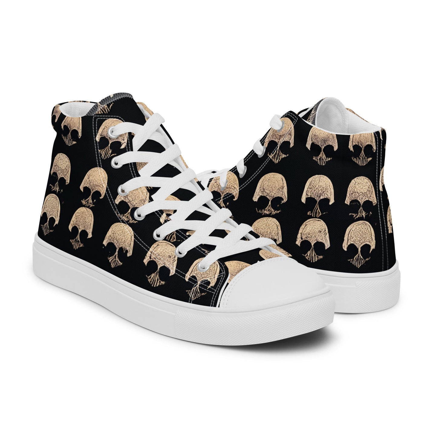 Skulls Grid Men’s high top canvas shoes