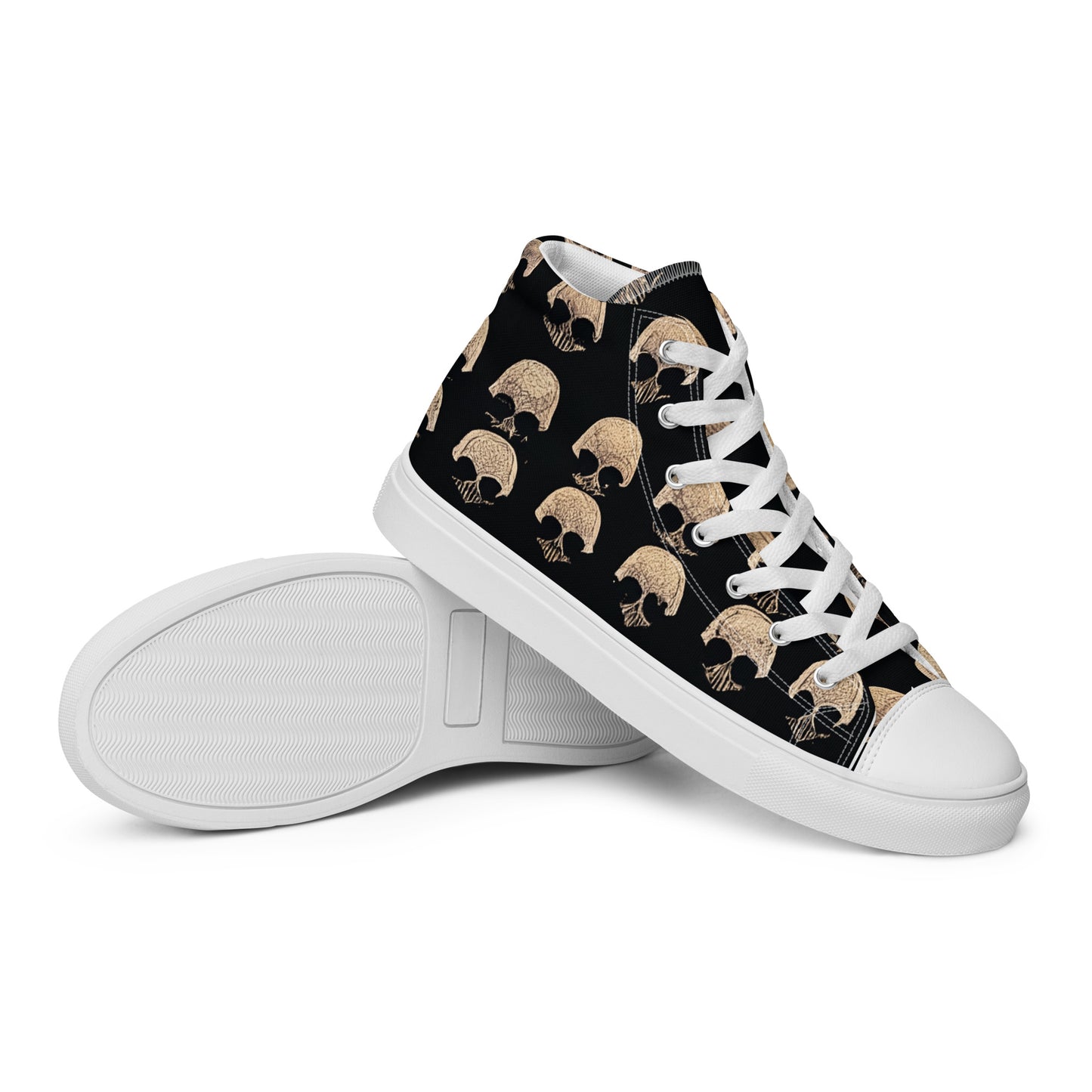 Skulls Grid Men’s high top canvas shoes