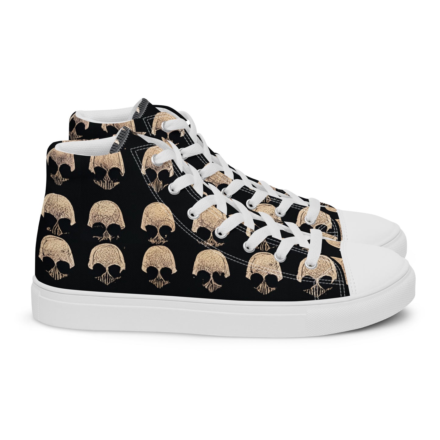 Skulls Grid Men’s high top canvas shoes