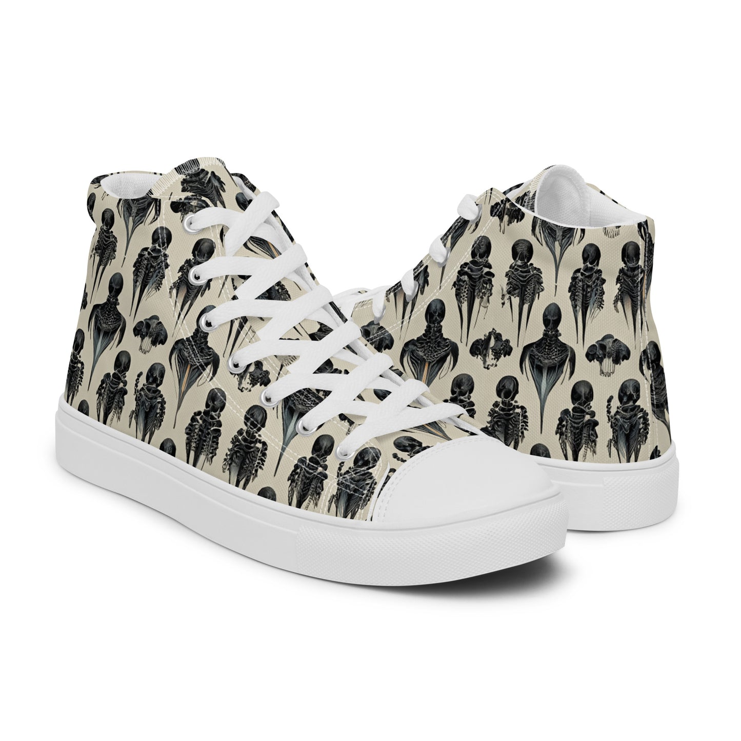 Bone Dance Men’s high top canvas shoes