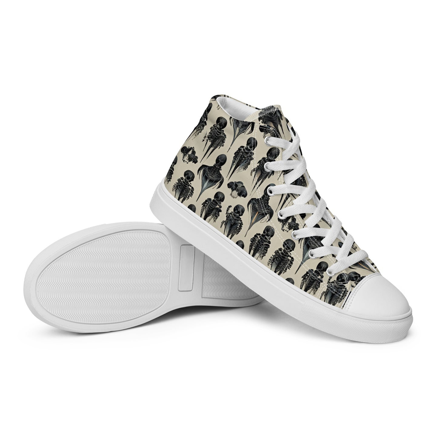 Bone Dance Men’s high top canvas shoes