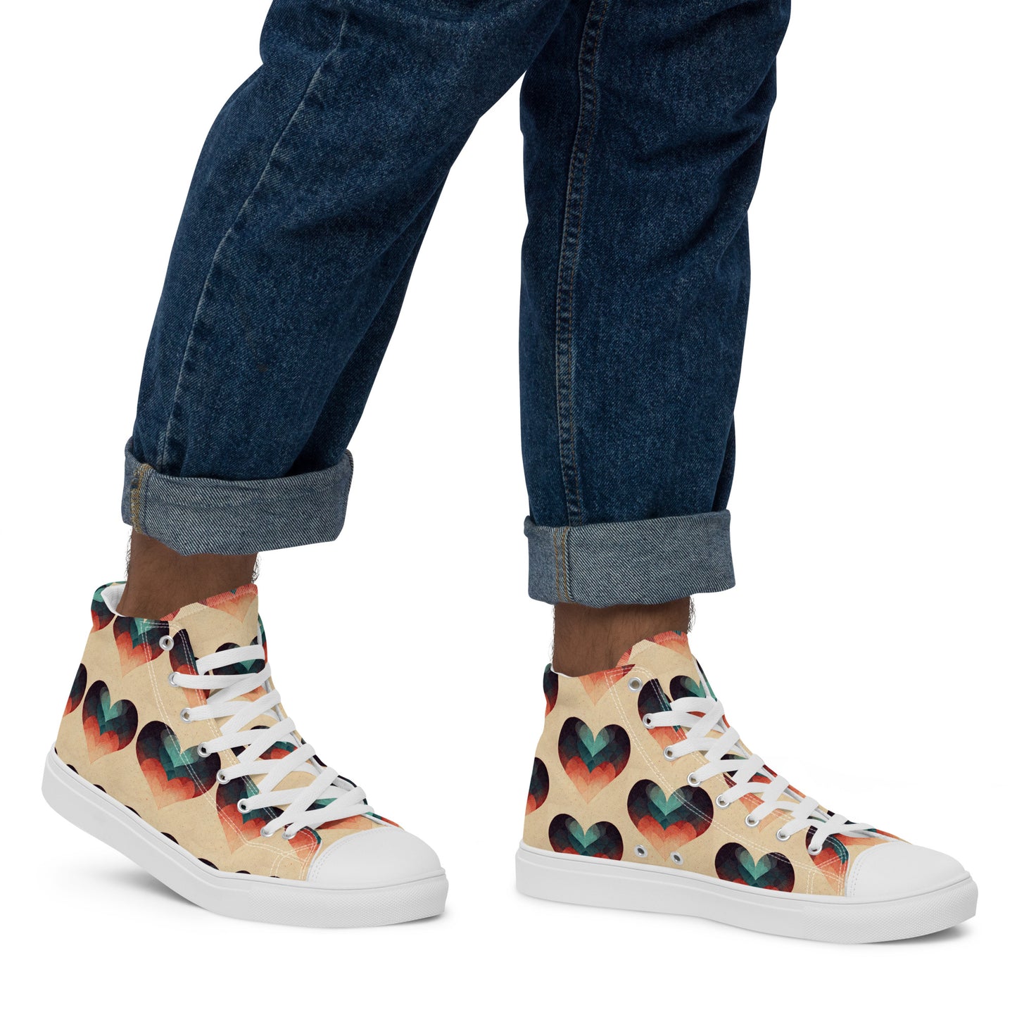 Romantic Reverie Men’s high top canvas shoes