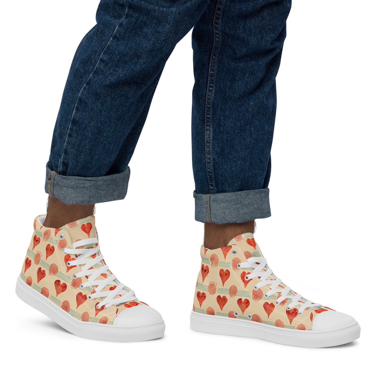 Loves Prints Men’s high top canvas shoes