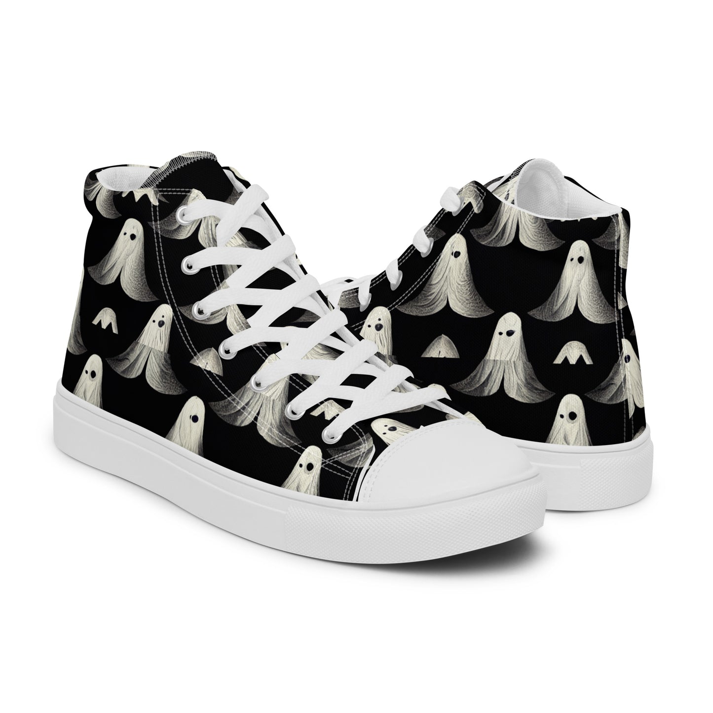 Ghostly Illusions Men’s high top canvas shoes