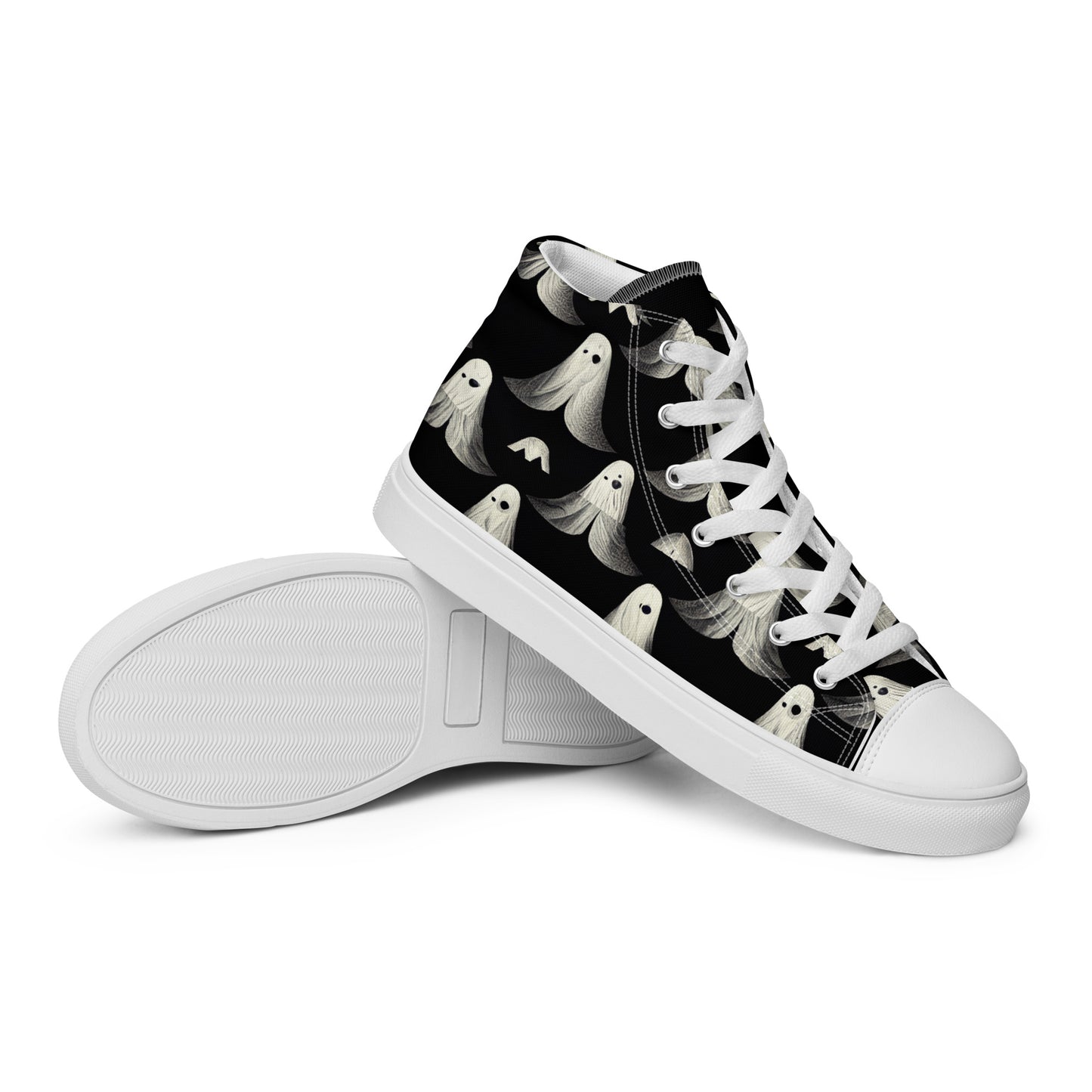 Ghostly Illusions Men’s high top canvas shoes