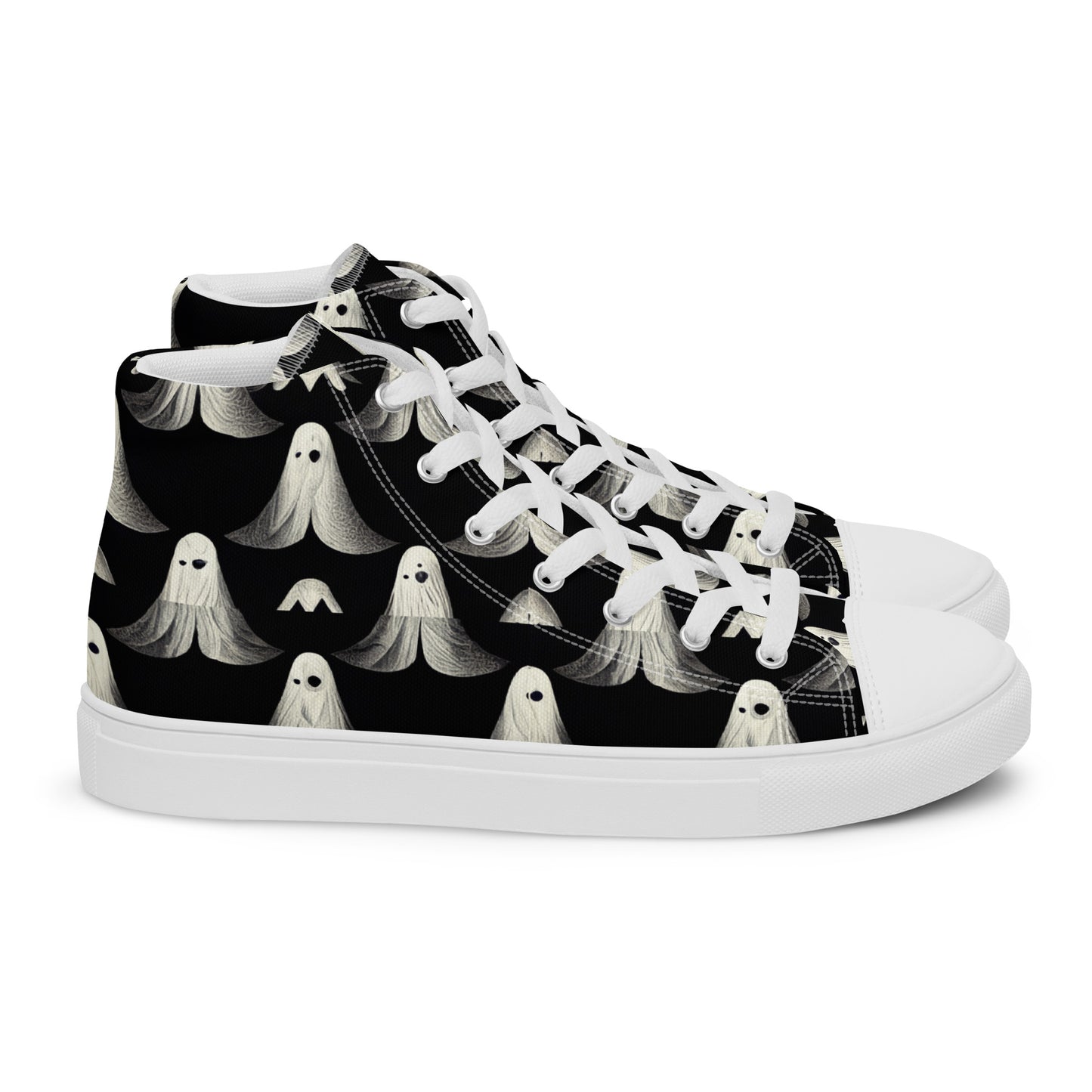 Ghostly Illusions Men’s high top canvas shoes