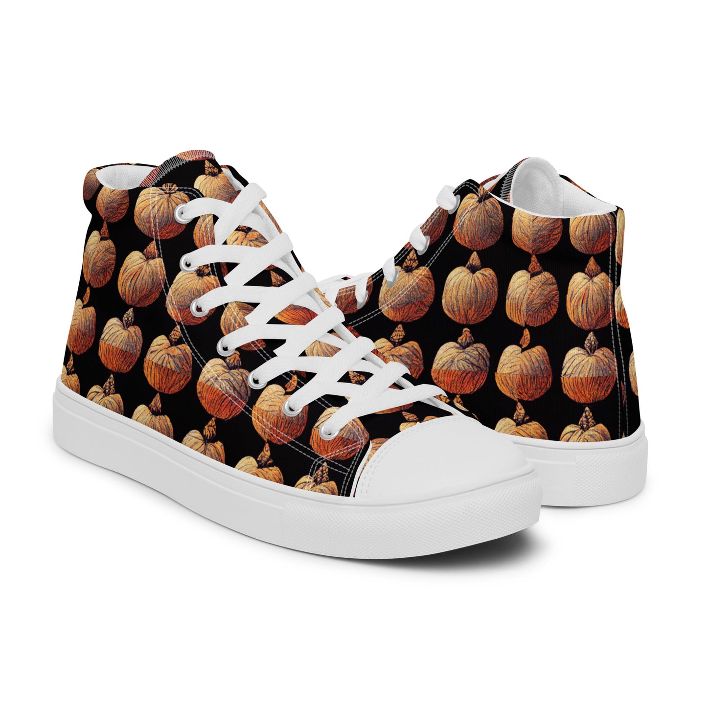 Pumpkin Spice Men’s high top canvas shoes