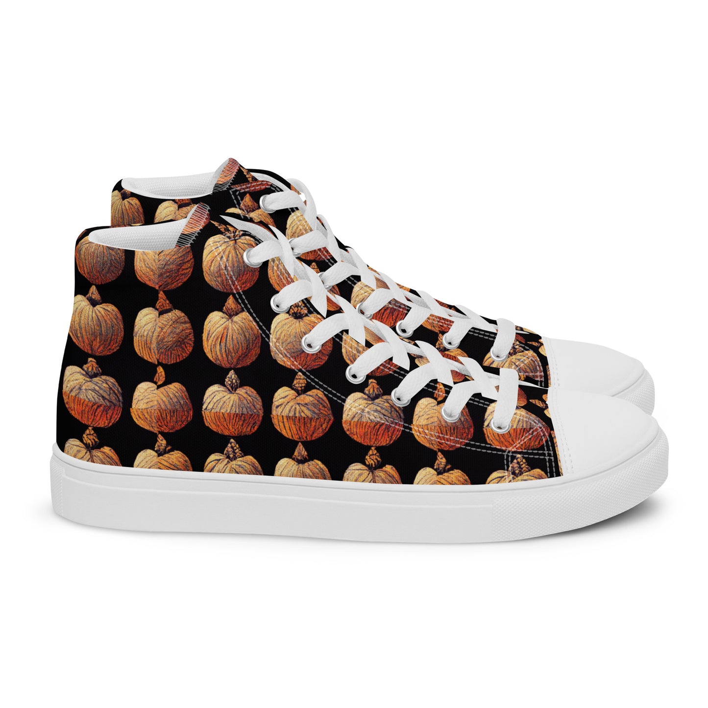 Pumpkin Spice Men’s high top canvas shoes