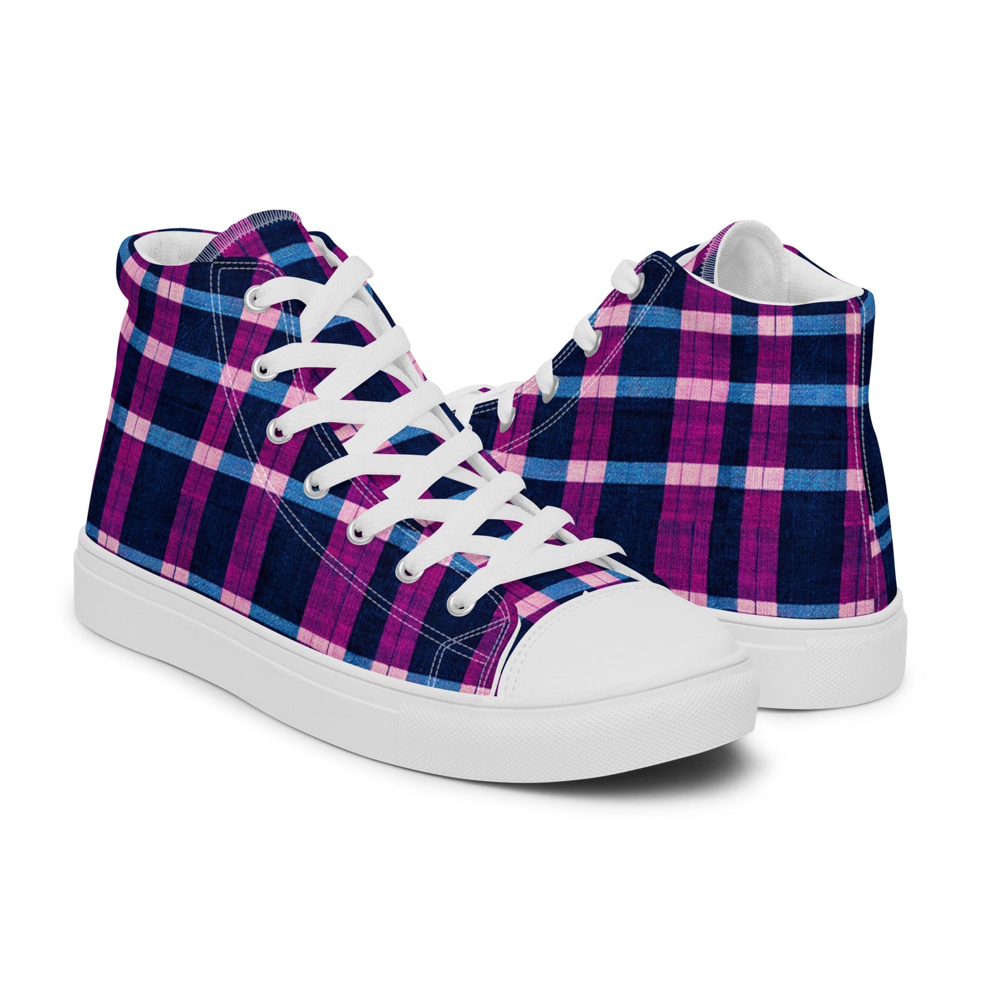 Royal Highlander Plaid Men’s high top canvas shoes