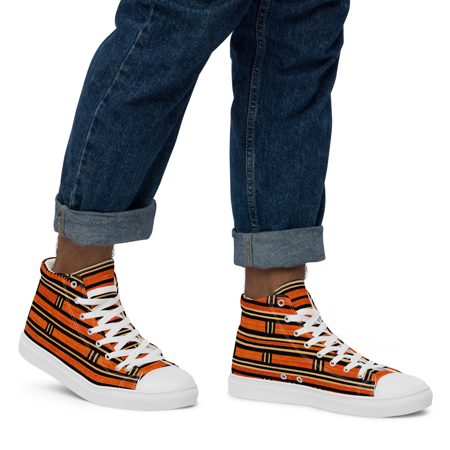 Nightfall Bricks Men’s high top canvas shoes