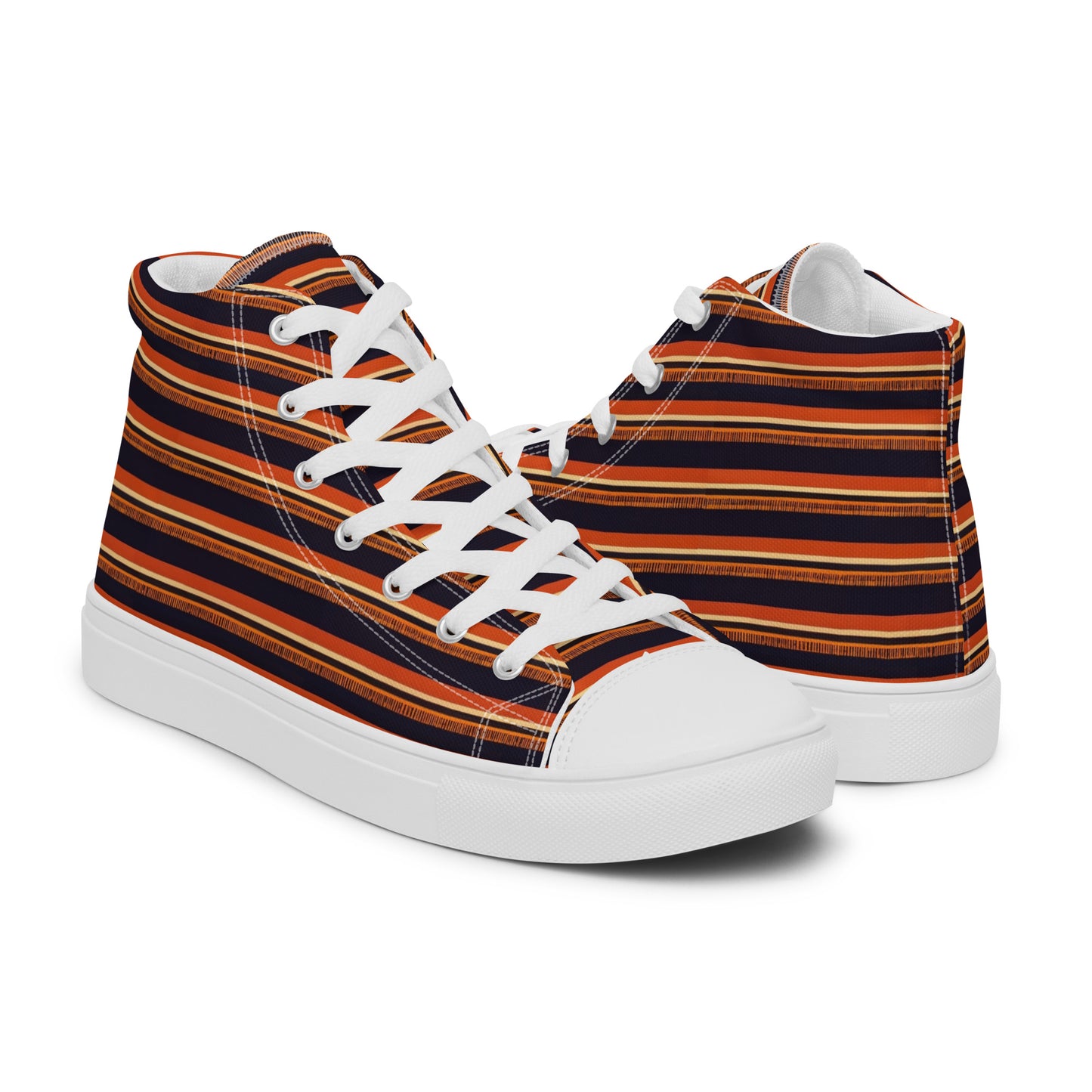 Savanna Sunset Stitches Men’s high top canvas shoes