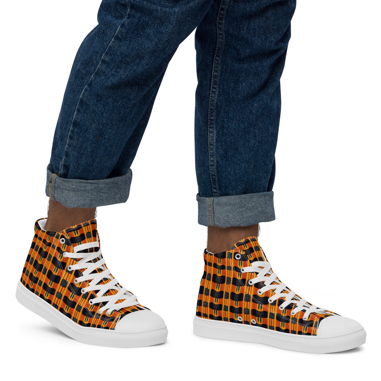 Lusaka Loomed Landscape Men’s high top canvas shoes