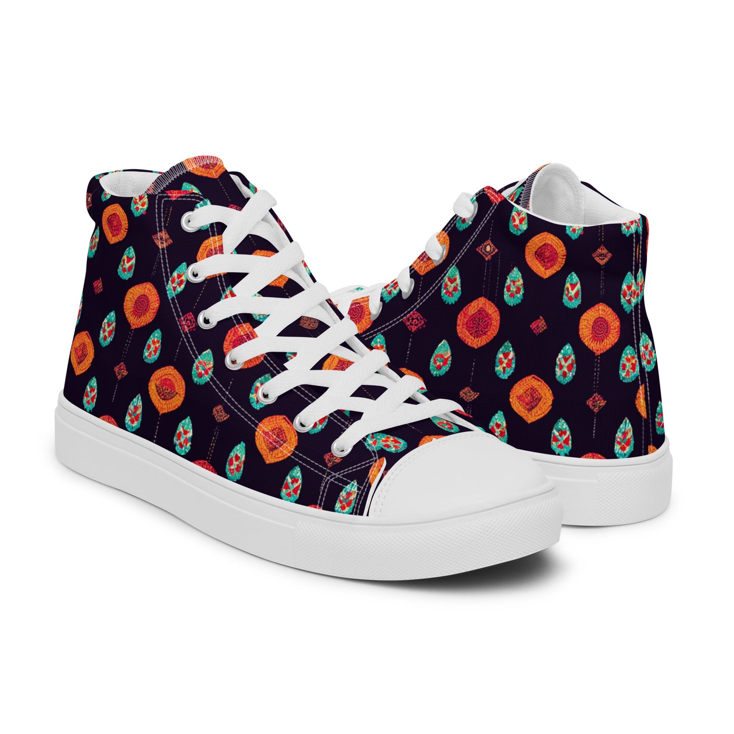 Free Spirited Flora Men’s high top canvas shoes