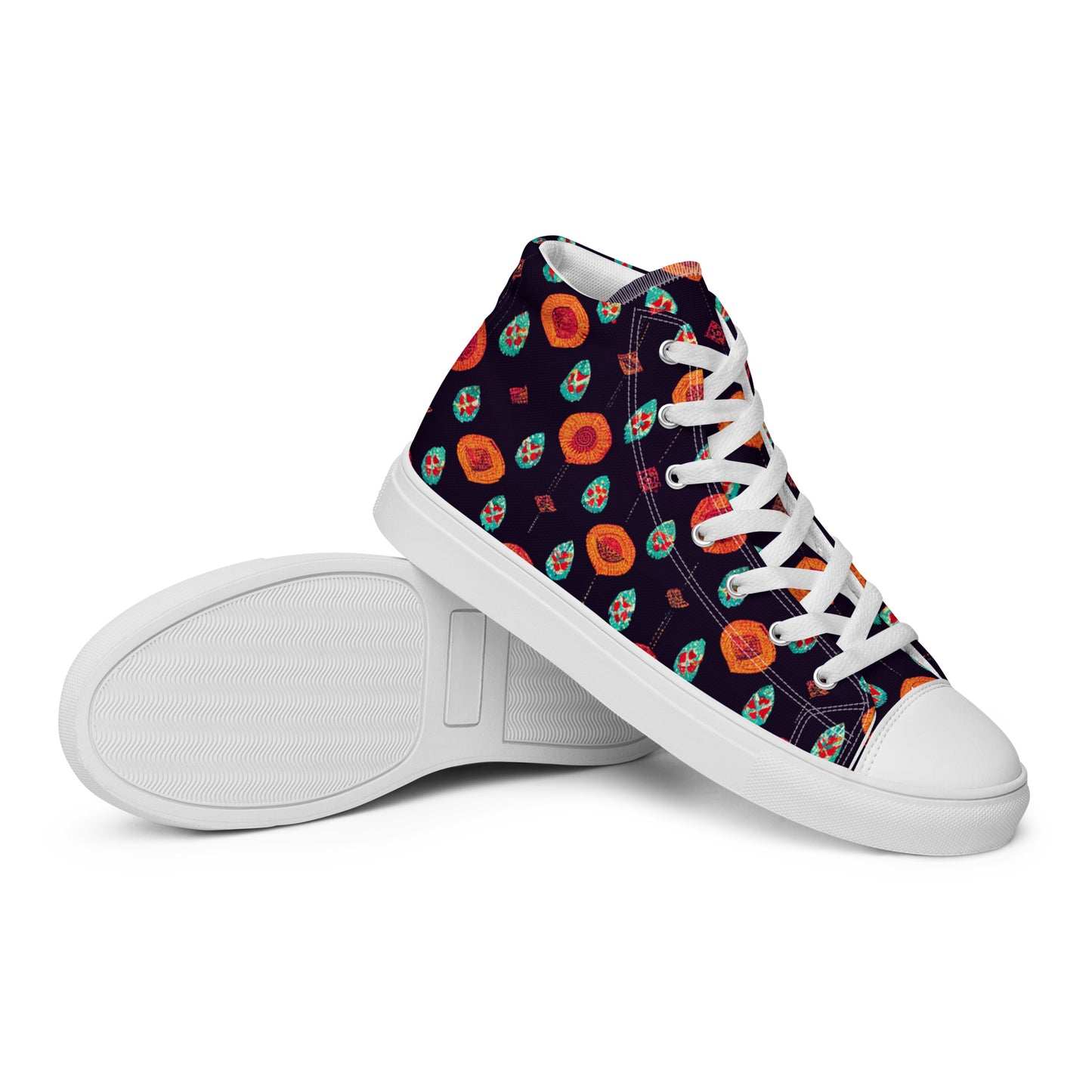 Free Spirited Flora Men’s high top canvas shoes