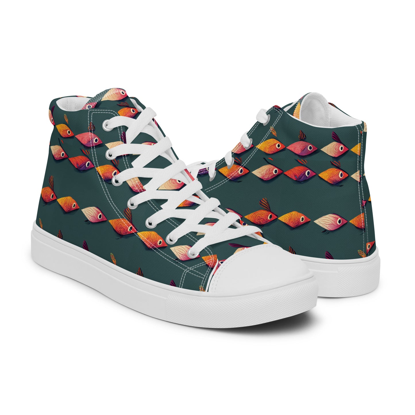 Brilliant Fish Brigade Men’s high top canvas shoes