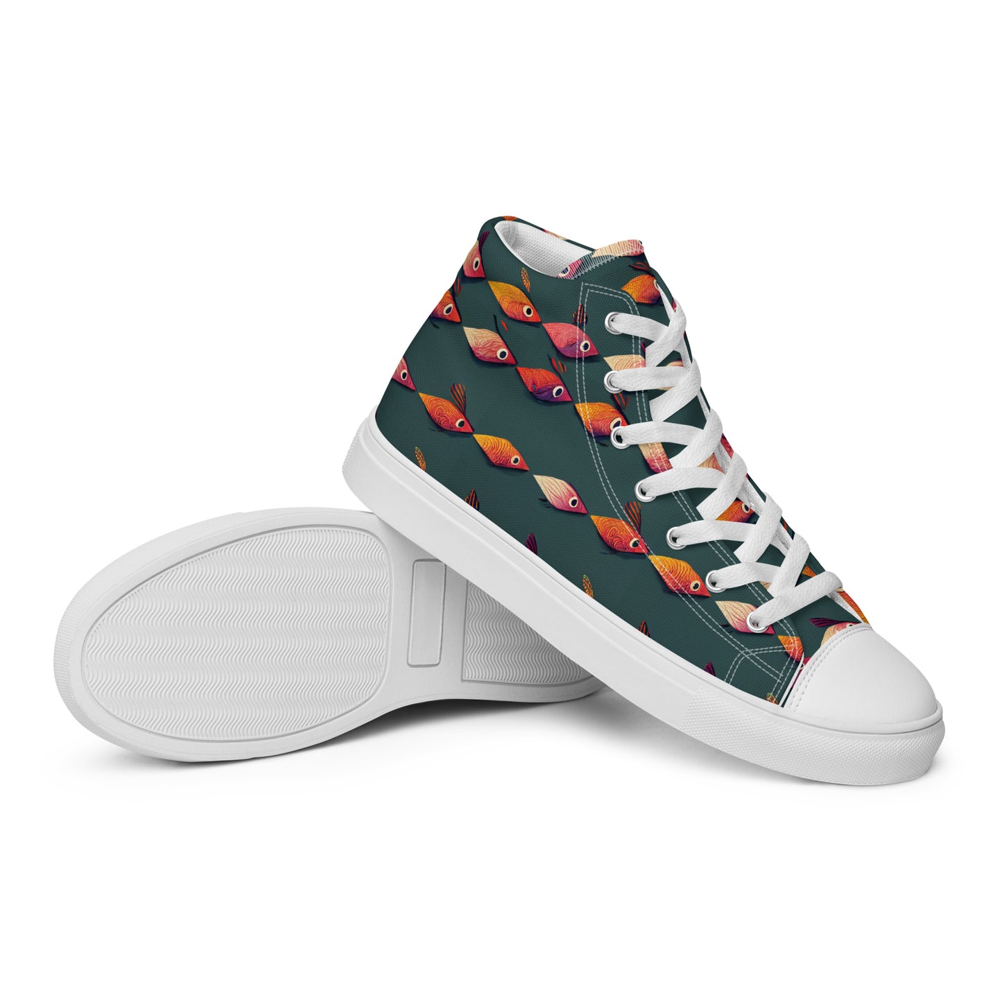 Brilliant Fish Brigade Men’s high top canvas shoes