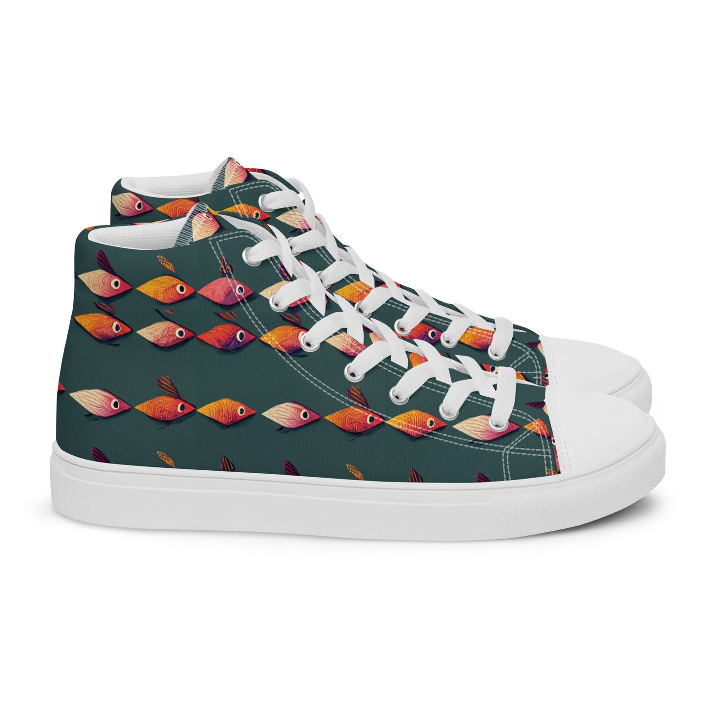 Brilliant Fish Brigade Men’s high top canvas shoes