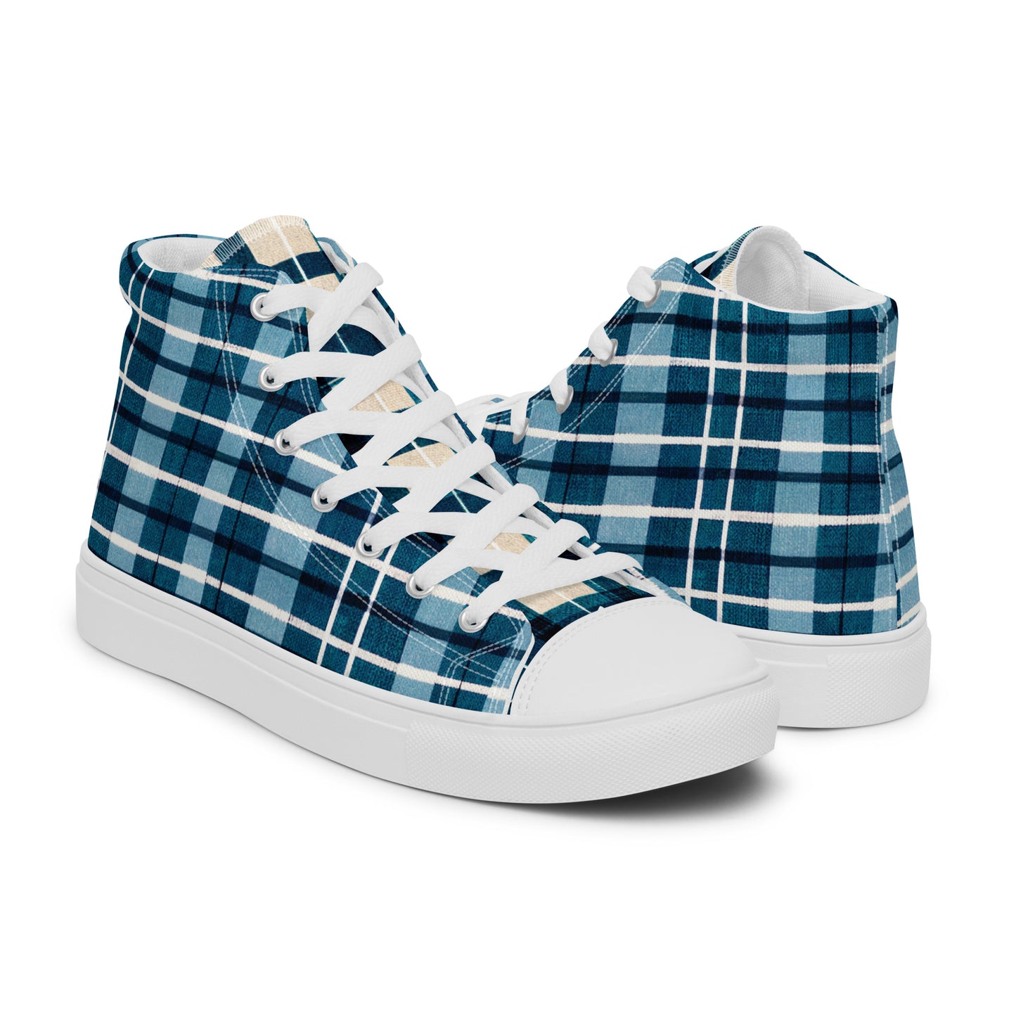 Scotsman’s Skyward Plaid Men’s high top canvas shoes