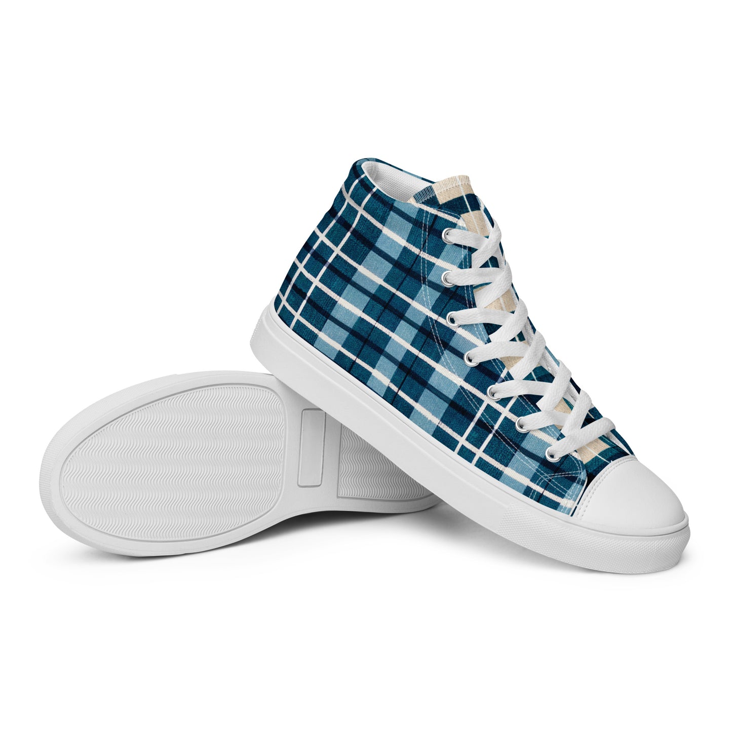 Scotsman’s Skyward Plaid Men’s high top canvas shoes