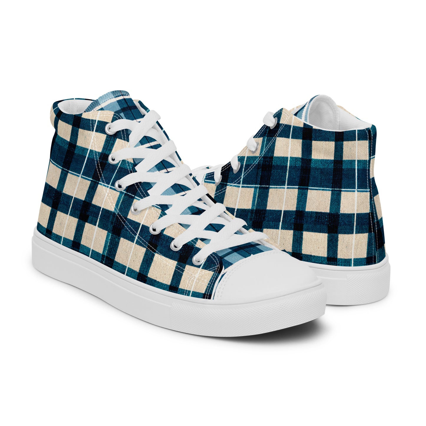 Frosty Glen Plaid Men’s high top canvas shoes