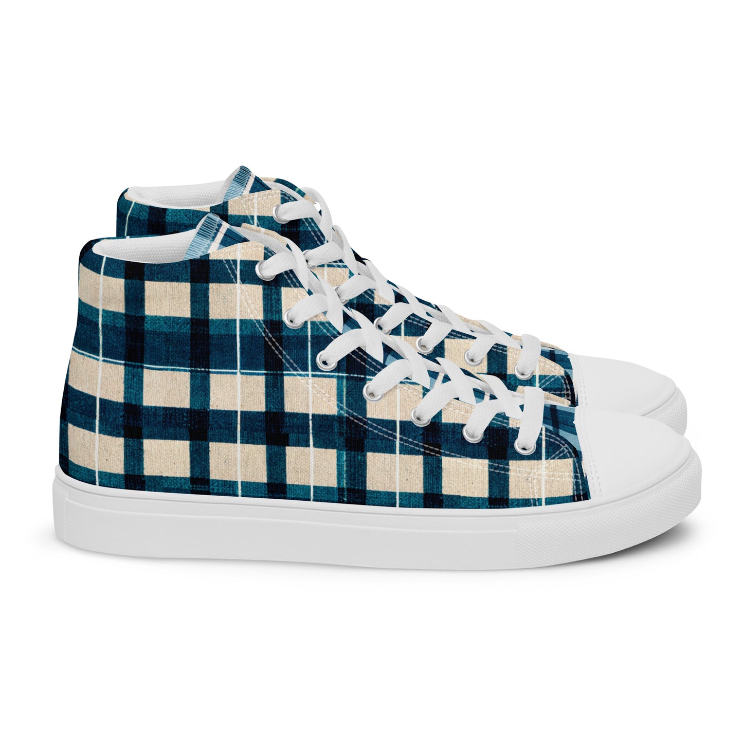 Frosty Glen Plaid Men’s high top canvas shoes